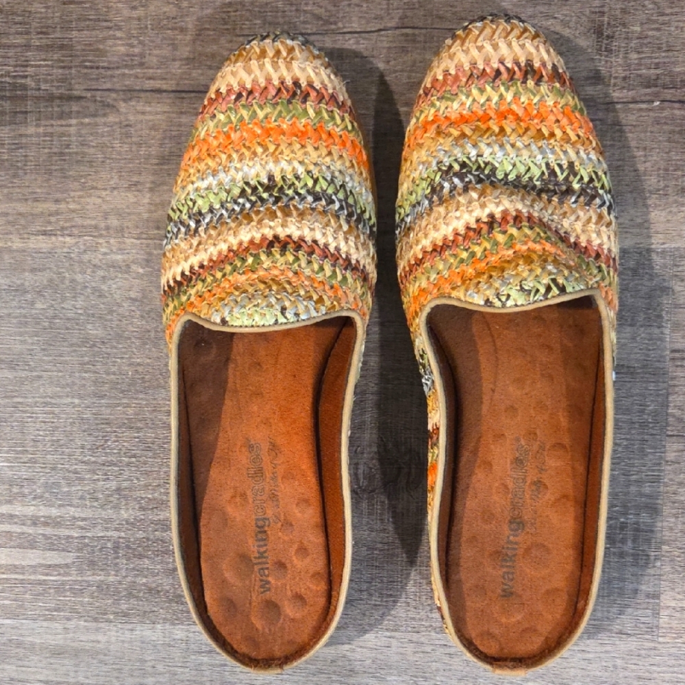 Walking Cradles Multicolor Woven Mules